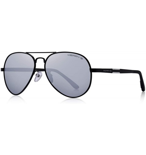 Aviator Men HD Polarized Sunglasses Aluminum Magnesium Driving Sun Glasses S8285 - Silver Mirror - CF18NIZT7AS $10.12