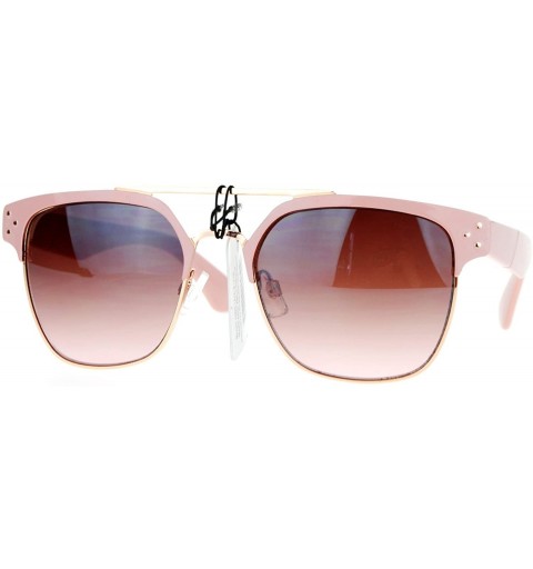 Square Top Bar Square Sunglasses Womens Designer Fashion Eyewear UV 400 - Pink - C918990S445 $11.77