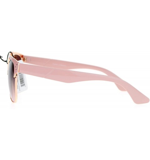 Square Top Bar Square Sunglasses Womens Designer Fashion Eyewear UV 400 - Pink - C918990S445 $11.77