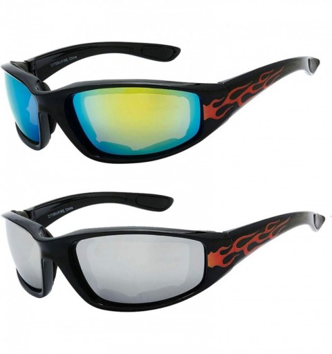 Sport Men's Flame Spitter Designer Fashion Sports Sunglasses Bundle Deal (2 in 1) - C918U67RAKQ $28.51