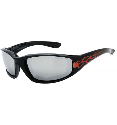 Sport Men's Flame Spitter Designer Fashion Sports Sunglasses Bundle Deal (2 in 1) - C918U67RAKQ $18.14