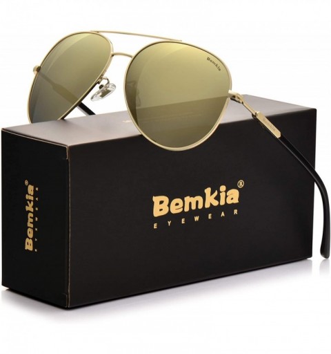 Wayfarer Sunglasses Men Women Aviator-Polarized 60mm Len Shades Metal Frame UV400 - Gold9 - C518E4T0I3L $33.26