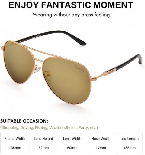 Wayfarer Sunglasses Men Women Aviator-Polarized 60mm Len Shades Metal Frame UV400 - Gold9 - C518E4T0I3L $18.39