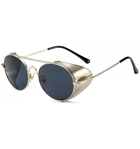 Oversized Vintage Sunglasses Fashion Futuristic Glasses - Silver&gray - CT18NAO3WKM $30.38