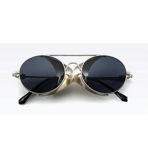 Oversized Vintage Sunglasses Fashion Futuristic Glasses - Silver&gray - CT18NAO3WKM $16.05
