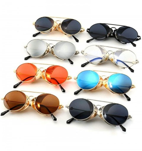 Oversized Vintage Sunglasses Fashion Futuristic Glasses - Silver&gray - CT18NAO3WKM $16.05