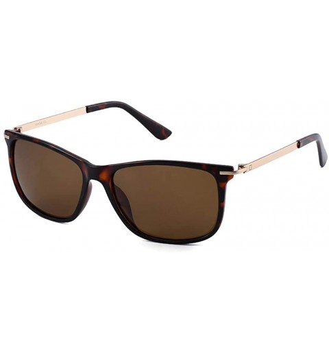Goggle Unisex Polarized Square Sunglasses Retro Sun Glasses for Men or Women 1533 - Leopard Brown - CO18WK59Q74 $29.32
