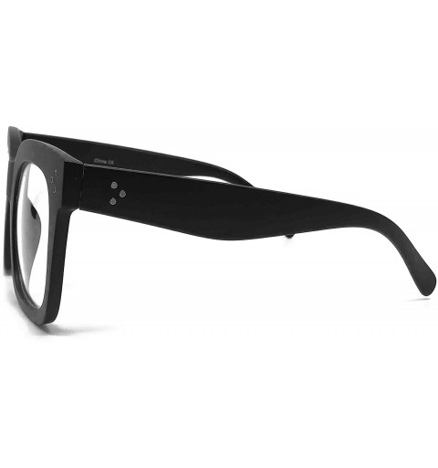 Oversized RAKOSTA 1762 Premium Oversize XXL Women Men Havana Tilda Shadow Style Fashion Tint Sunglasses - Matte Black/Clear -...