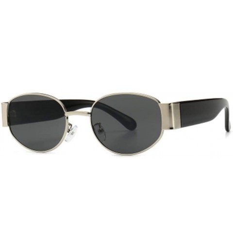 Sport Steampunk Metal Sunglasses Male Oval Retro Sun Visor - 3 - C7190OD4N2K $37.01