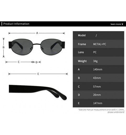 Sport Steampunk Metal Sunglasses Male Oval Retro Sun Visor - 3 - C7190OD4N2K $37.01