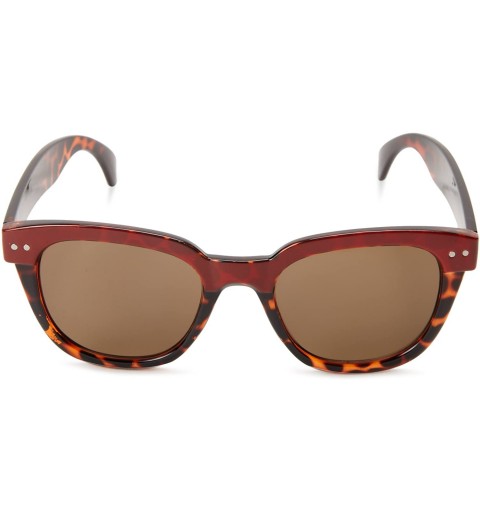 Round New School Wayfarer Sunglasses - Red & Tortoise - CO11GK1MALL $15.75