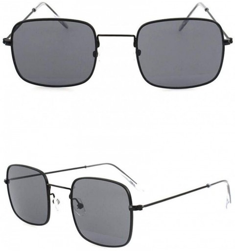 Aviator 2019 Square Sunglasses Women Men Retro Fashion Rose Gold Sun Glasses Black - Black - CG18XE0KITE $9.48