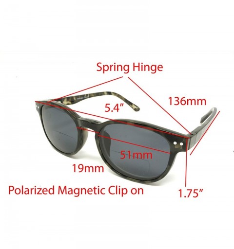 Wayfarer Clear Bifocal + Polarized Magnetic Clip on - Polarized Sunglasses New Arrived - C118LMGI45Q $23.94