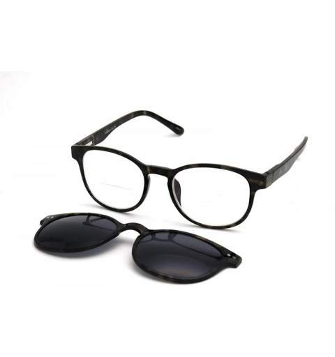 Wayfarer Clear Bifocal + Polarized Magnetic Clip on - Polarized Sunglasses New Arrived - C118LMGI45Q $23.94