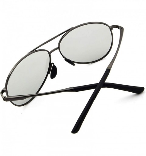 Aviator Men's Aviator Color Photochromic Polarized Sunglasses Anti-glare UV400 Protection - Gray Frame Photochromic Lens - CO...