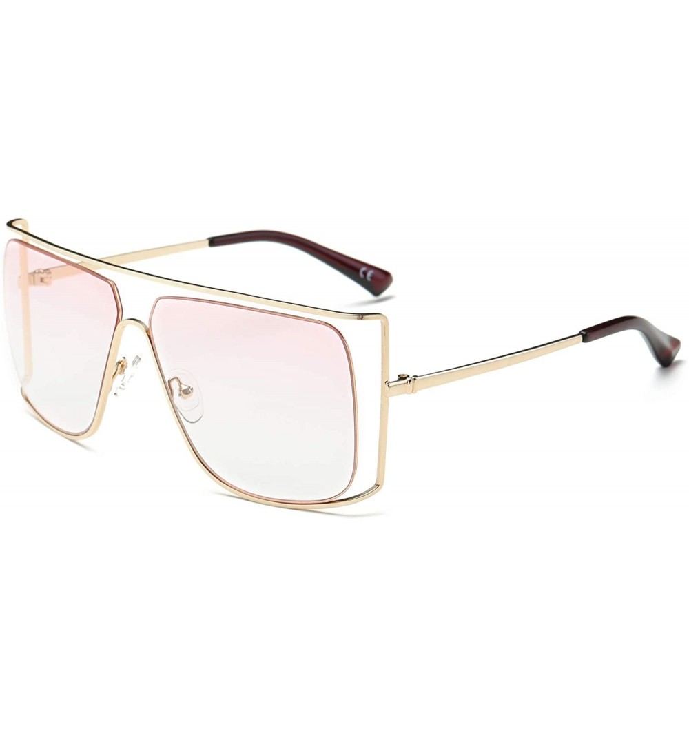Square Women Square Oversize Sunglasses - Light Pink - CY18WUC47KX $18.09