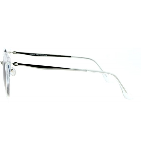Round Womens Fashion Sunglasses Round Cateye Clear Frame Ombre Gradient Lens - Clear - C3187IDTX99 $8.22