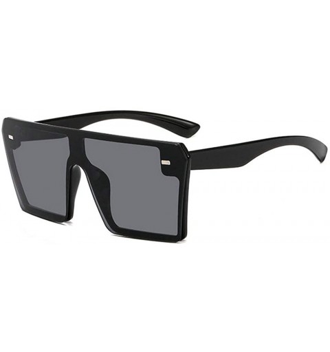 Oversized Luxury Brand Designer Oversized Sunglasses Women Flat Top Square Frame Shades - Black - CV18LCTX5C0 $26.43