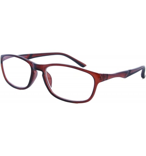 Rectangular Double Injection Reading Glasses 4696BDNEW - Shiny Brown / Black - C812FN0KRZL $21.19
