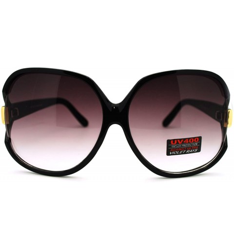 Rectangular Womens Extra Oversized Round Designer Fashion Butterfly Sunglasses Black - CE11LZBE2PJ $24.68