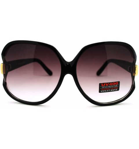 Rectangular Womens Extra Oversized Round Designer Fashion Butterfly Sunglasses Black - CE11LZBE2PJ $10.12