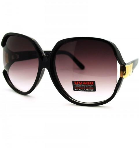 Rectangular Womens Extra Oversized Round Designer Fashion Butterfly Sunglasses Black - CE11LZBE2PJ $10.12