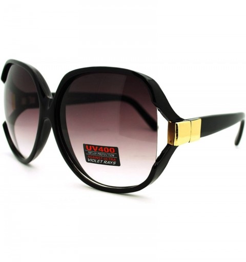 Rectangular Womens Extra Oversized Round Designer Fashion Butterfly Sunglasses Black - CE11LZBE2PJ $10.12