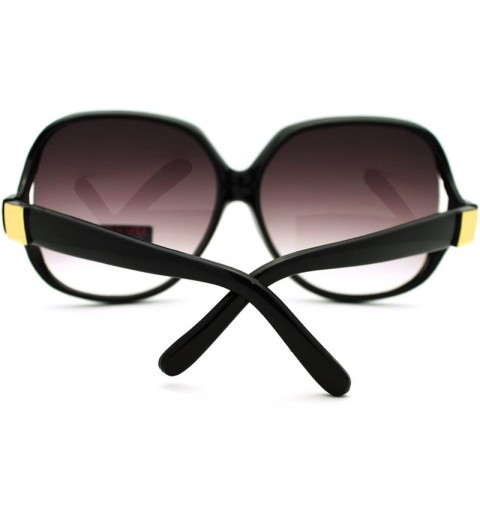 Rectangular Womens Extra Oversized Round Designer Fashion Butterfly Sunglasses Black - CE11LZBE2PJ $10.12