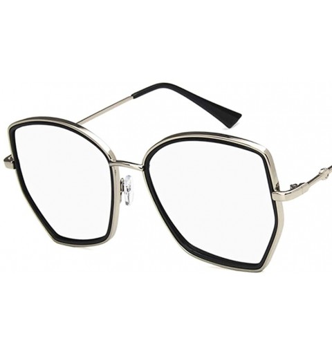 Square Unisex Sunglasses Fashion Gold White Drive Holiday Square Non-Polarized UV400 - CL18RLIXX2I $11.11