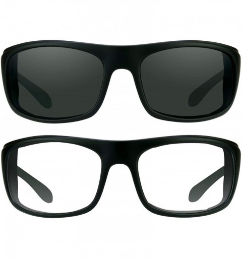 Goggle Motorcycle Sunglasses Foam Padded Wind Dust and Impact Resistant - Smoke & Clear - CQ188WTQ82U $25.01