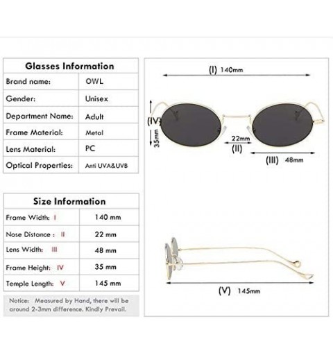 Oval Retro Vintage Oval Small Metal Frame Sunglasses Tinted Lens Shades - Black-smoke - CH18HAZQKT2 $11.78