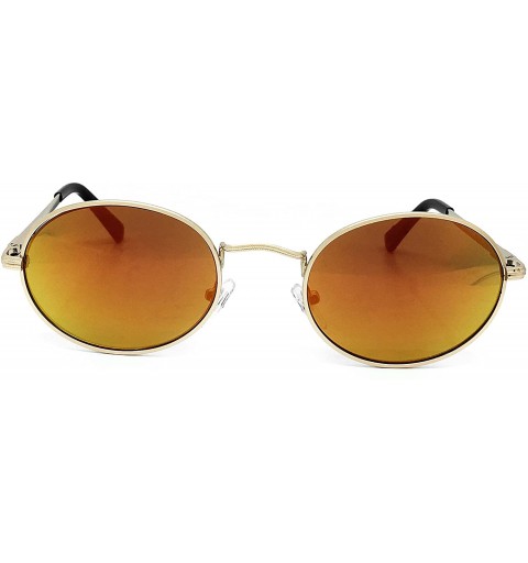 Sport 533 Premium Women Man Brand Designer Round Oval Style Mirrored Fashion Aviator Sunglasses - Orange - CE18GZTWZ8Y $14.06