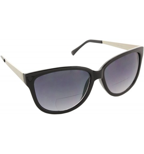 Oversized Bifocal Sunglasses Oversize - Designer Inspired Sun Readers UV400 Cateye Fashion - Black - CH187K2IW83 $8.09