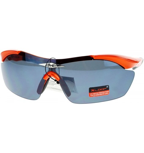 Wrap Sports Sunglasses Half Rim Rubber Nose/Temple Wrap Around UV 400 - Orange - C4126UDOD9V $19.23