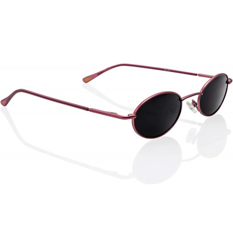 Round 90s Hipster Vintage Oval Sunglasses Small Stainless Steel Frames Celebrity Gothic Glasses - CS18KRU36XQ $10.63