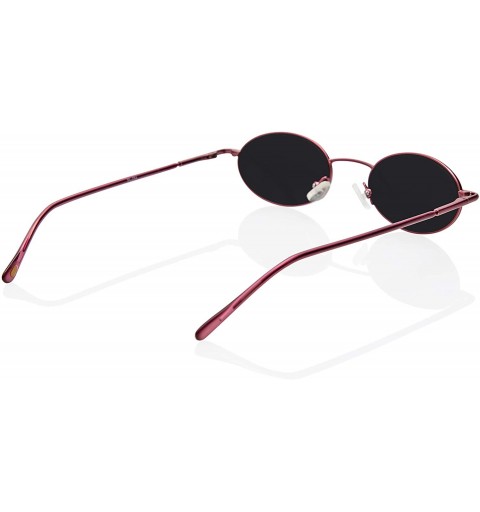 Round 90s Hipster Vintage Oval Sunglasses Small Stainless Steel Frames Celebrity Gothic Glasses - CS18KRU36XQ $10.63
