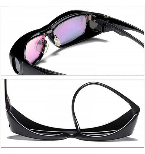 Goggle Fit Over Prescription Glasses Polarized Drivers Sunglasses UV400 - Black - CN18WSYSOH4 $20.70