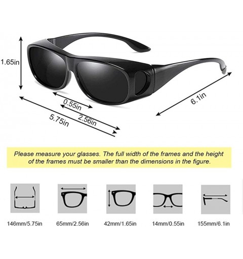 Goggle Fit Over Prescription Glasses Polarized Drivers Sunglasses UV400 - Black - CN18WSYSOH4 $20.70
