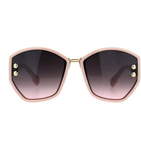 Butterfly Womens Luxury Fashion 90s Oversize Butterfly Sunglasses - Beige Pink Smoke - CC18M2E8UU4 $13.78