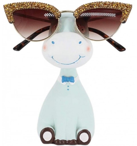 Oversized Vintage Cat Eye Diamond Crystal Sunglasses for Women Oversized Plastic Frame - Gold Lens/Tea Slices - CS18ZYNWOTS $...