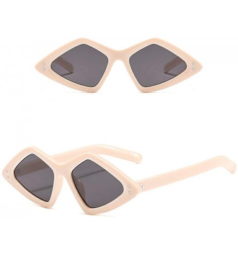 Round Unisex Lightweight Irregular Fashion Sunglasses Mirrored Polarized Lens Glasses - Beige - CO18SCY6KW2 $8.80