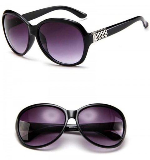 Aviator 2019 Classic Oversized Sunglasses Women Brand Designer Ladies Sun Purple - Black Gray - CW18Y4S0TDM $22.42