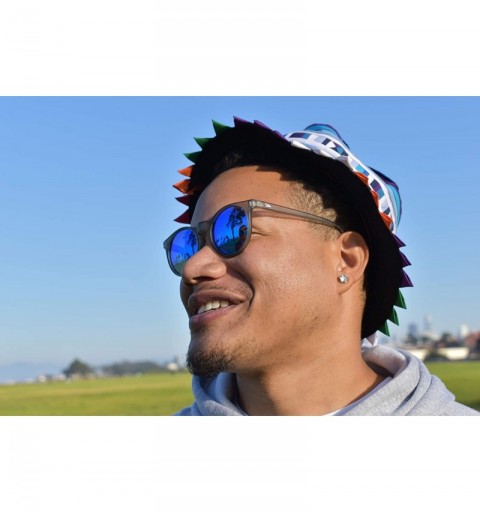 Round JNGL VBZ Polycarbonate Polarized Lightweight Comfortable Durable Sunglasses For Men and Women - CX18Z0MY5AT $34.32
