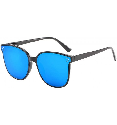 Oversized Women's Lightweight Oversized Fashion Sunglasses - Mirrored Polarized Lens - Blue - CI18RIZ2IY6 $7.77