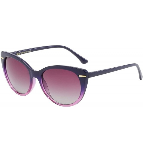 Oval Pouch Giselle Fancy Contemporary Cat Eye Women's Sunglasses Gradient Lens - CX18RQT3S6X $19.40