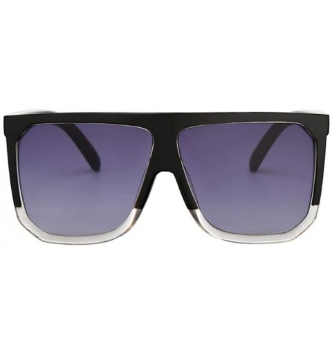 Aviator Flat Top Mirrored Sunglasses Women Brand Designer Vintage Luxury Sun Black - Black Leopard - CP18Y6STTA8 $8.59