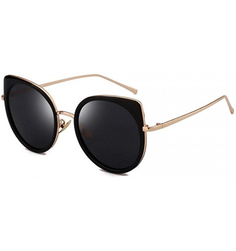 Aviator Polarized Sunglasses Street Style Fashion Round Frame Sunglasses Women - CV18X93GY04 $47.42
