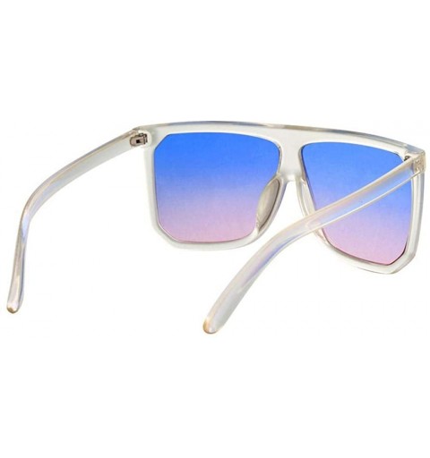 Aviator Flat Top Mirrored Sunglasses Women Brand Designer Vintage Luxury Sun Black - Black Leopard - CP18Y6STTA8 $8.59