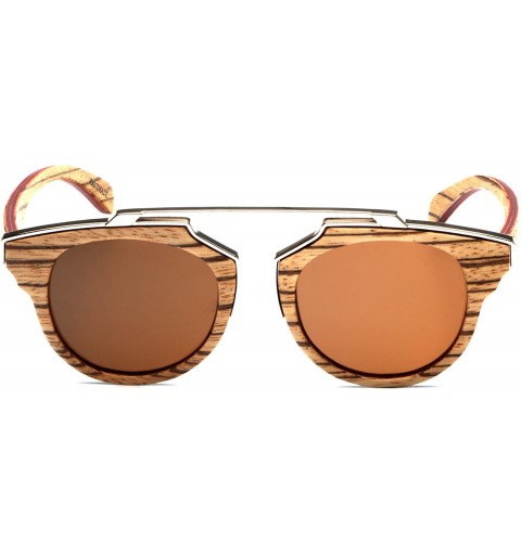 Aviator Skateboard Wood Sunglasses Polarized Mens Retro Brand Designer Wood Shades for Women - 1pack - CX189L5UMHG $20.66