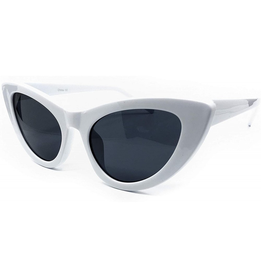 Oversized 8250 Clout Goggles Cat Eye Vintage Mod Style Retro Kurt Cobain Sunglasses - White - CM18IYMGR08 $15.18